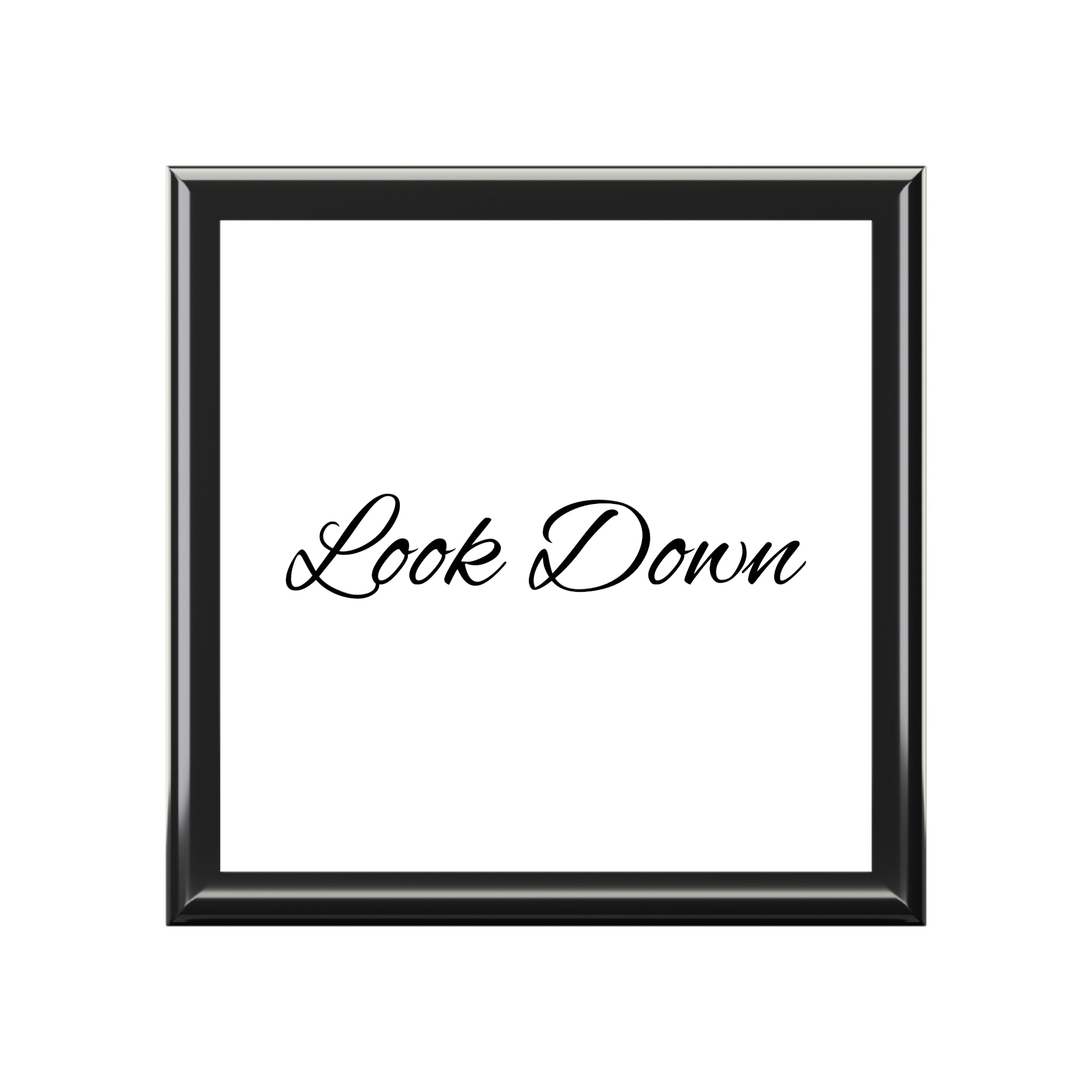 'Look Down' Jewelry Box — Elegant Black Lacquer Keepsake Box